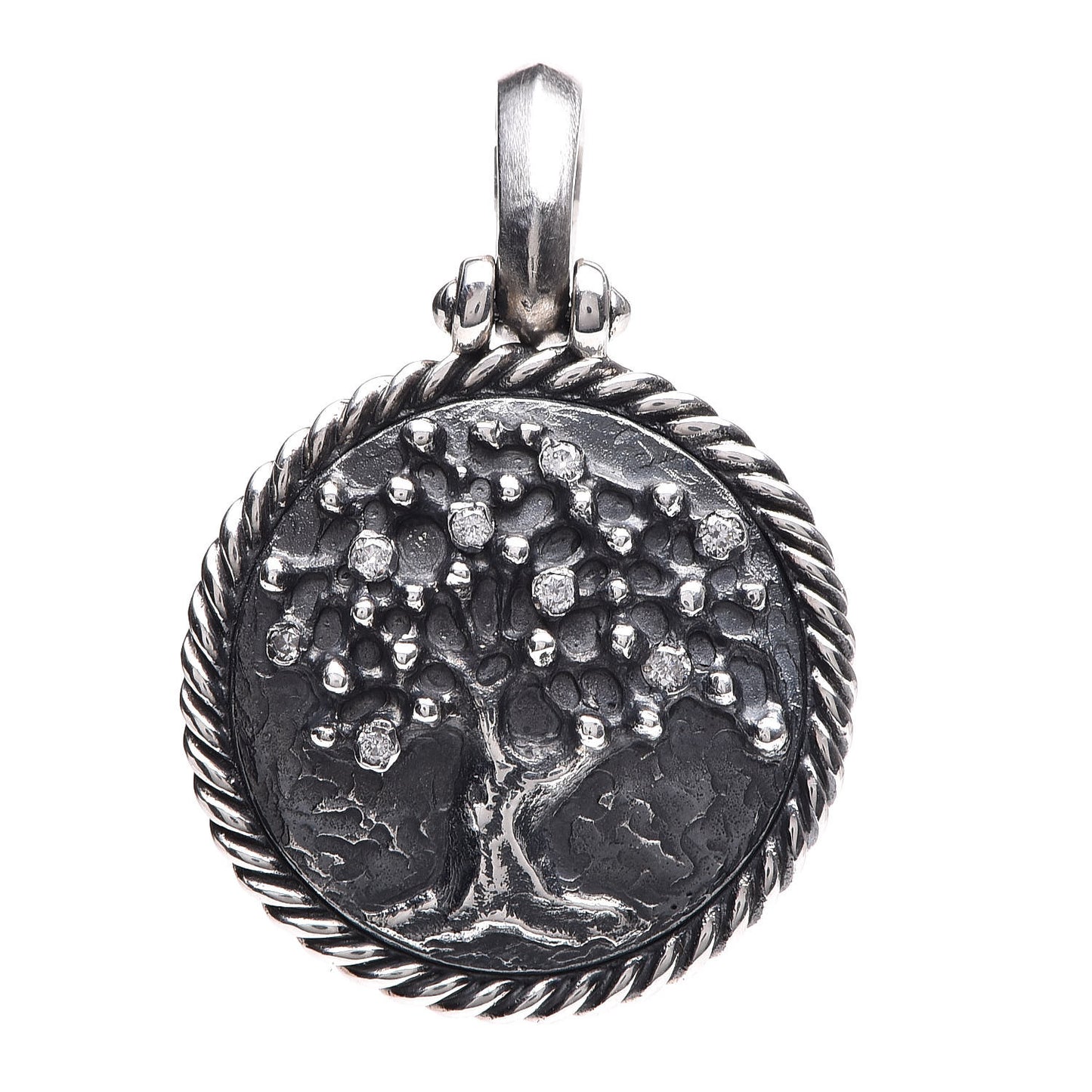 Sterling Silver Diamond Cable Collectibles Tree of Life Amulet Pendant