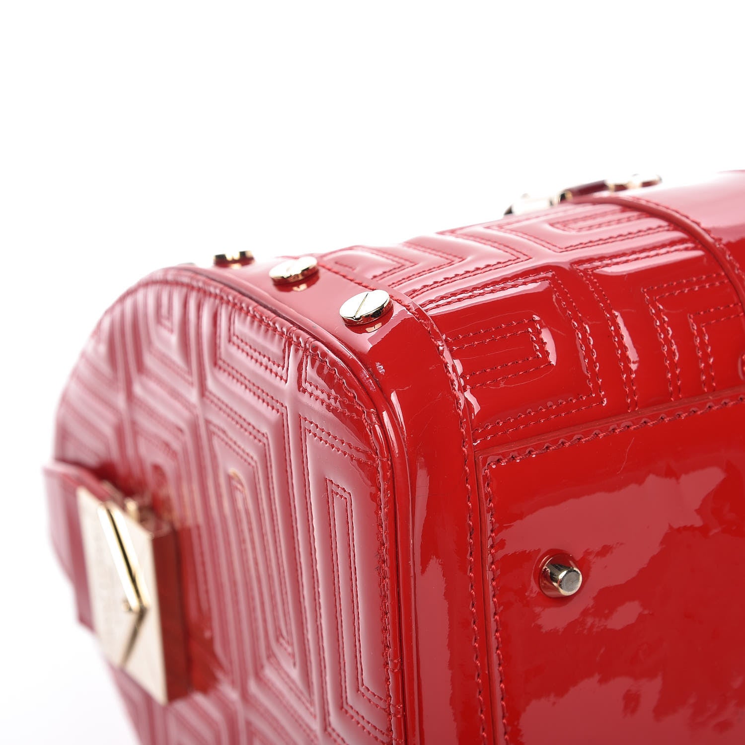 Versace Patent Couture Snap Out Of It Bag Red 9 of 13
