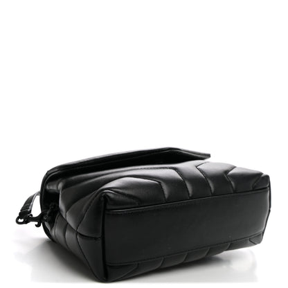 Saint Laurent Calfskin Y Quilted Monogram Monochrome Toy Loulou Crossbody Bag Black 3 of 8