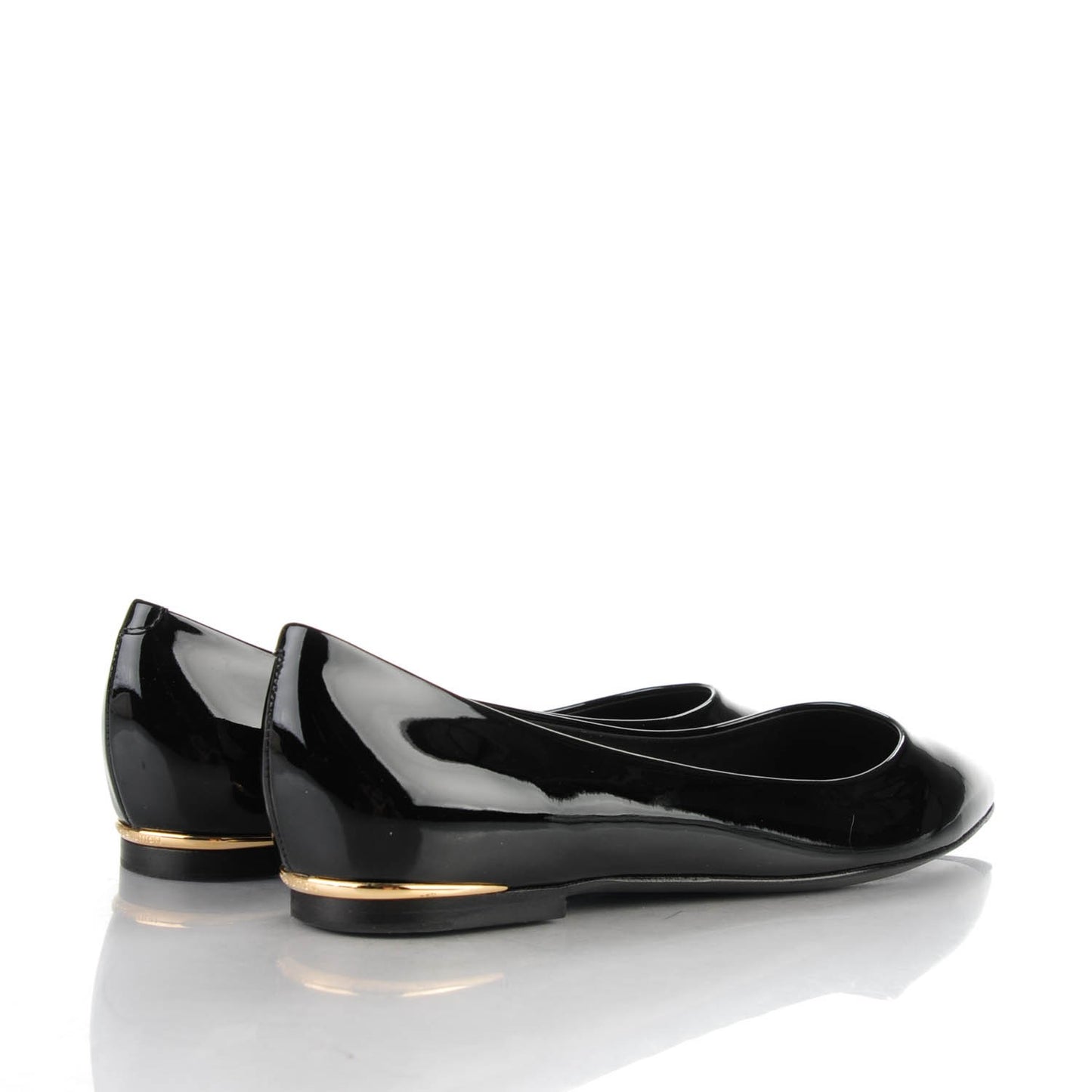 Patent Calfskin Eyeline Ballerina Flats 38 Black