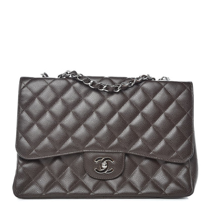 Chanel Caviar Quilted Jumbo Single Flap Dark Brown 1 of 13