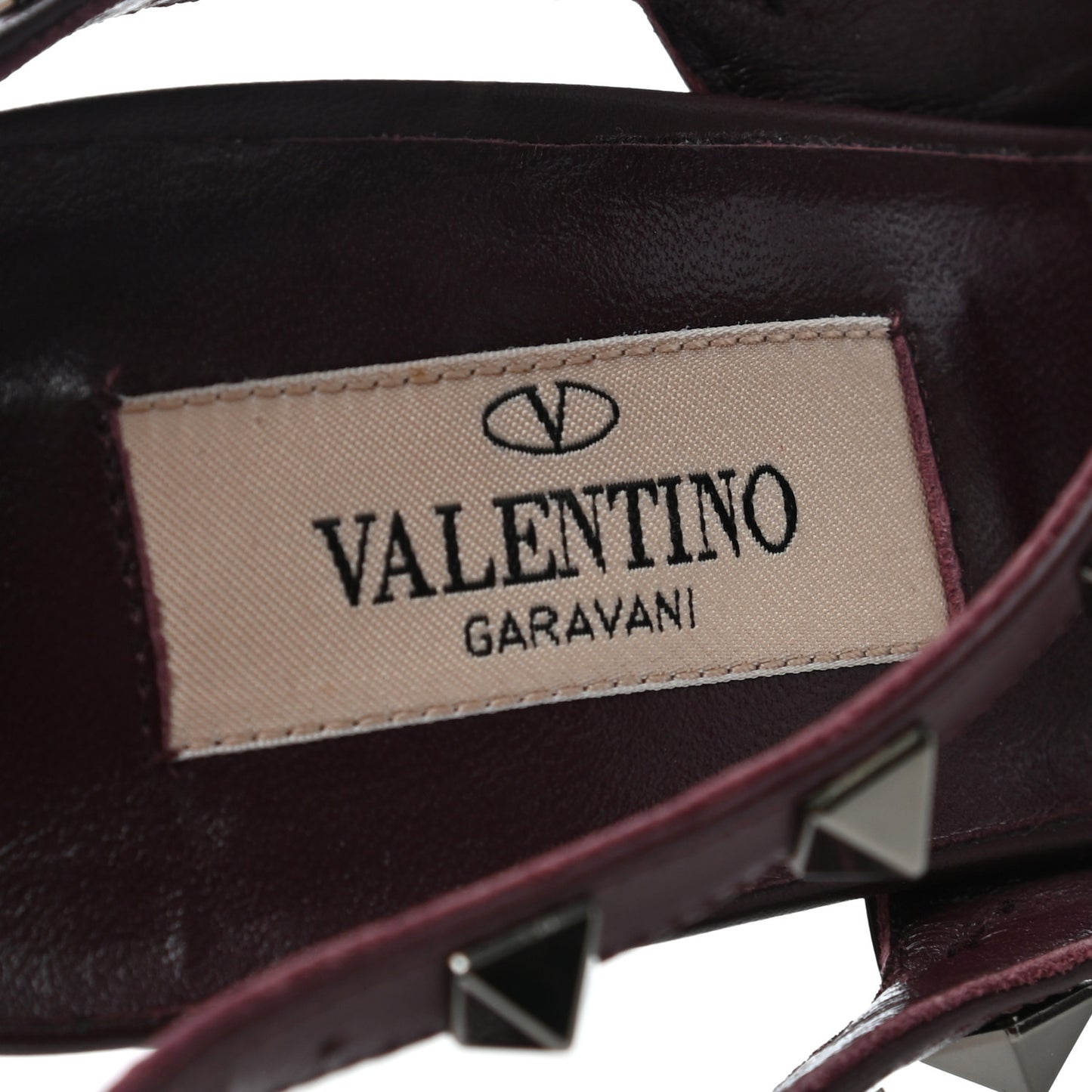 Wrinkled Patent Nappa Rockstud Ankle Strap 100mm Pumps 37.5 Rubin