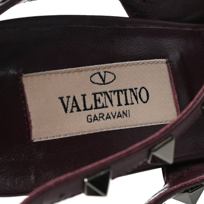 Valentino Garavani Wrinkled Patent Nappa Rockstud Ankle Strap 100mm Pumps 37.5 Rubin 7 of 8