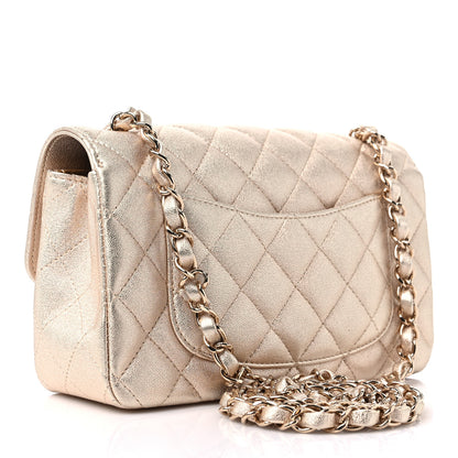 Chanel Metallic Lambskin Quilted Mini Rectangular Flap Gold 3 of 9
