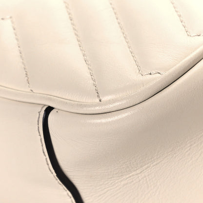 Gucci Calfskin Matelasse Small GG Marmont Shoulder Bag White 8 of 11