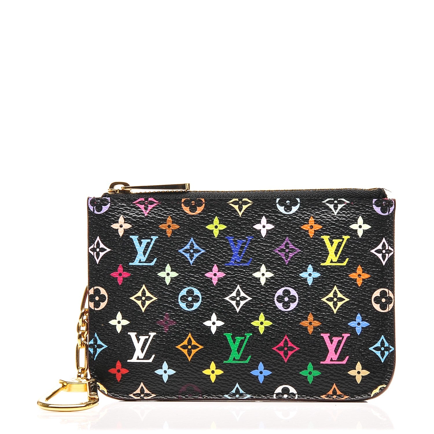Louis Vuitton Monogram Multicolor Key Pouch Black Grenade 1 of 6