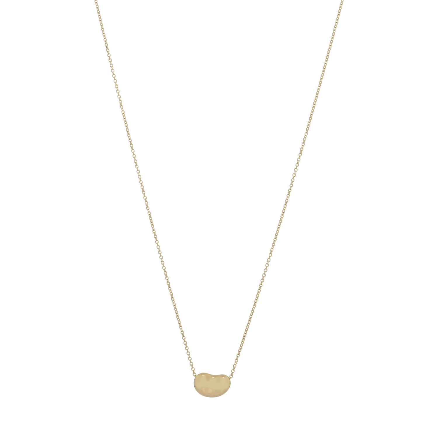 18K Yellow Gold 12mm Elsa Peretti Bean Pendant Necklace