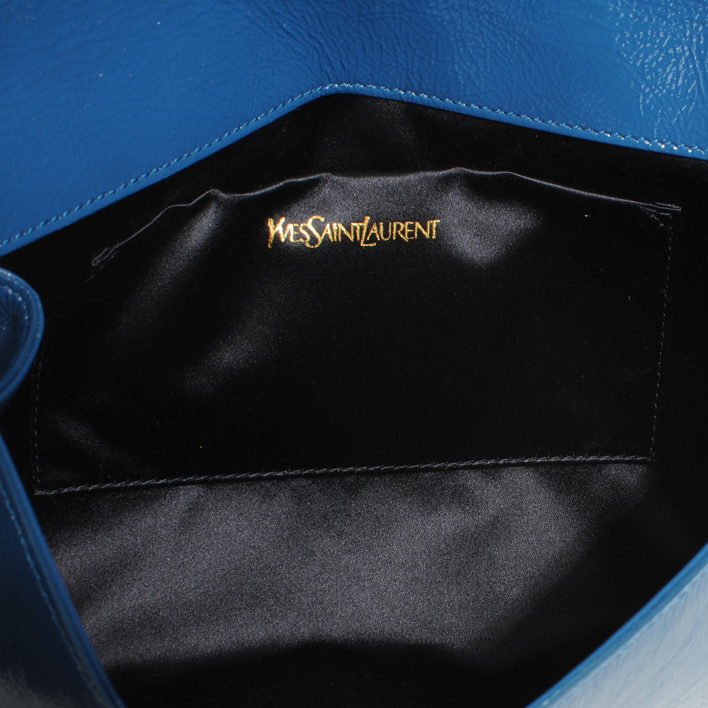 Textured Patent Large Belle de Jour Clutch Cobalt Blue