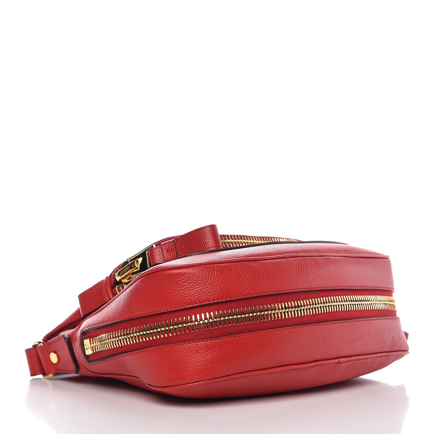 Tom Ford Pebbled Calfskin Medium Jennifer Flame Red 4 of 6