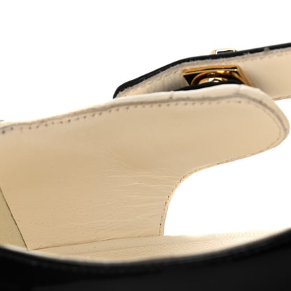 Chanel Patent Lambskin Quilted Cap Toe Ballerina Flats 36 Ivory Black 8 of 9