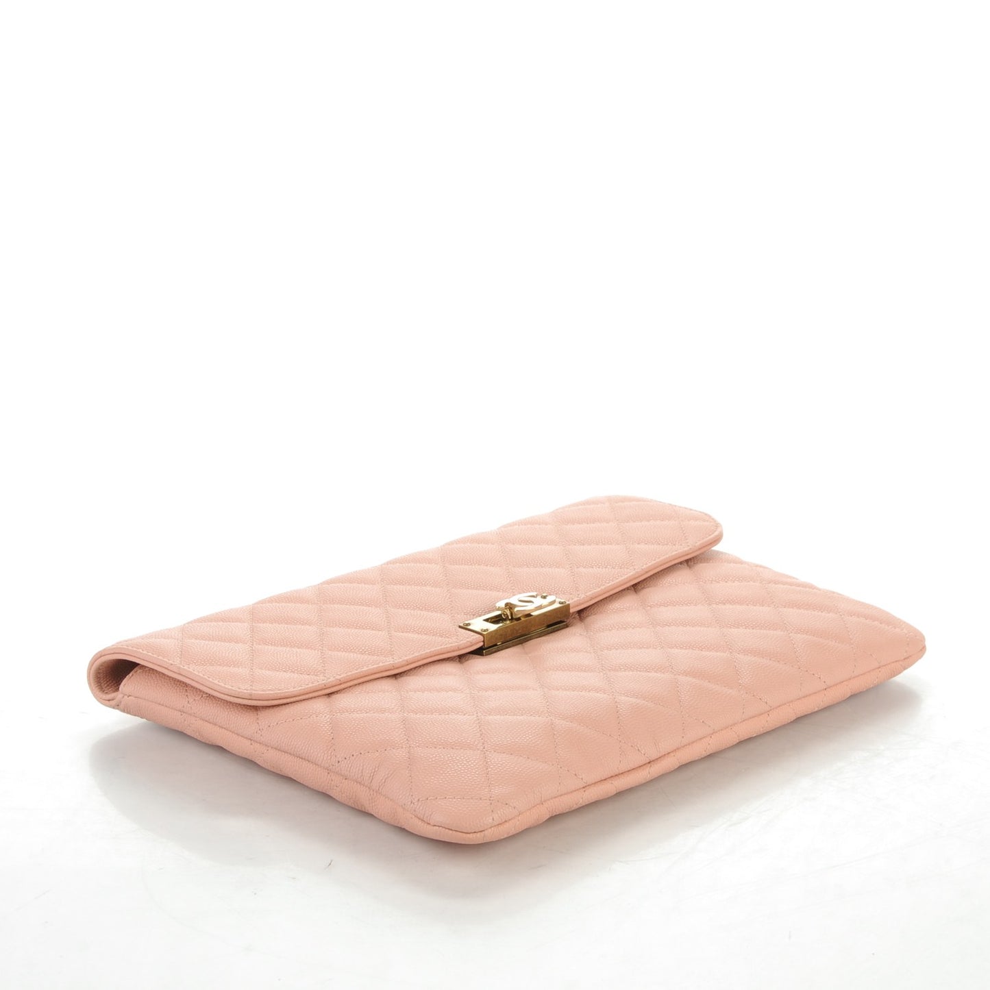 Caviar Quilted Medium Golden Class Pouch Light Pink