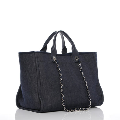 Chanel Canvas Large Deauville Tote Dark Blue 4 of 8