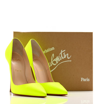 Christian Louboutin Matte Calfskin Jazz Calf Fluo So Kate 120 Pumps 40 Jaune White 13 of 13
