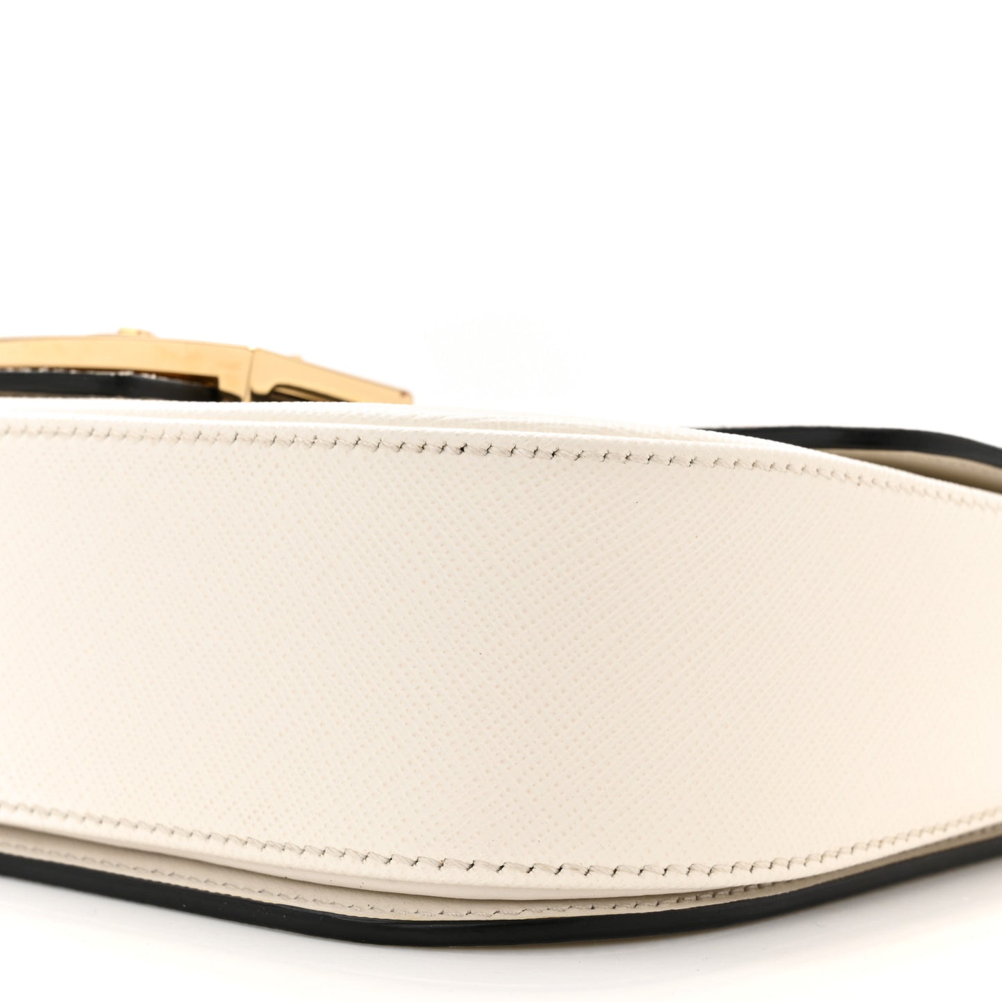 Saffiano Lux Embleme Flap Shoulder Bag White