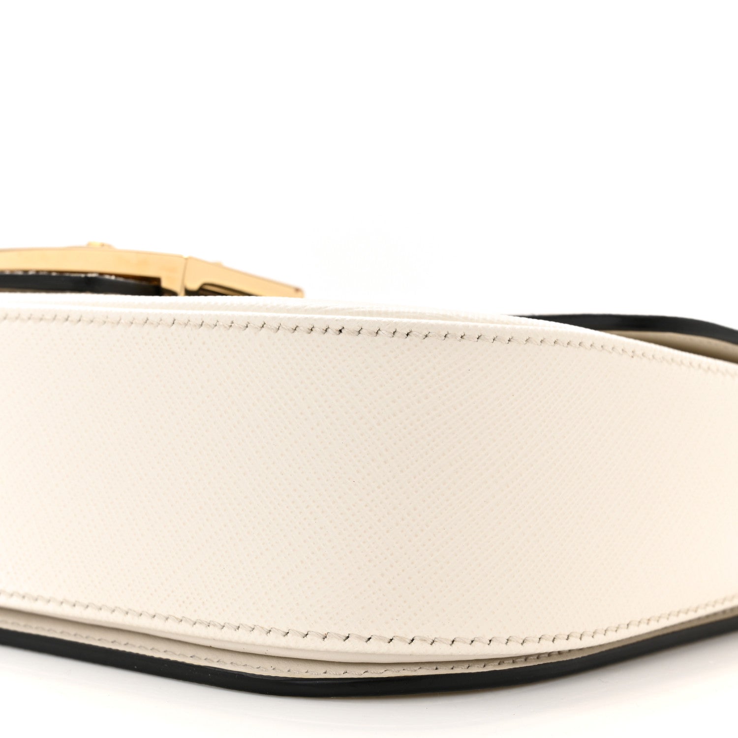 Prada Saffiano Lux Embleme Flap Shoulder Bag White 9 of 12