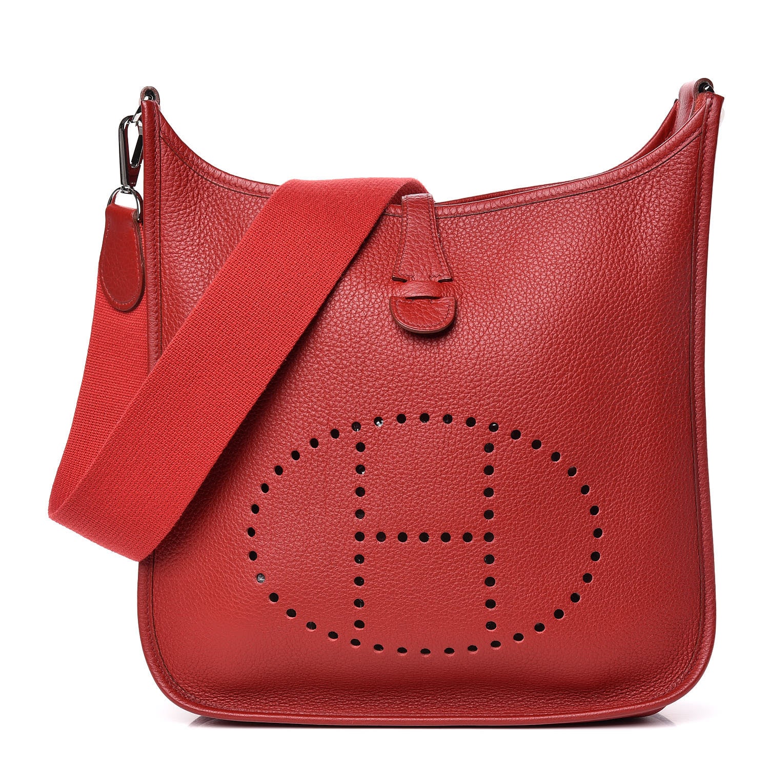 Hermes Taurillon Clemence Evelyne II PM Rouge Casaque 1 of 10