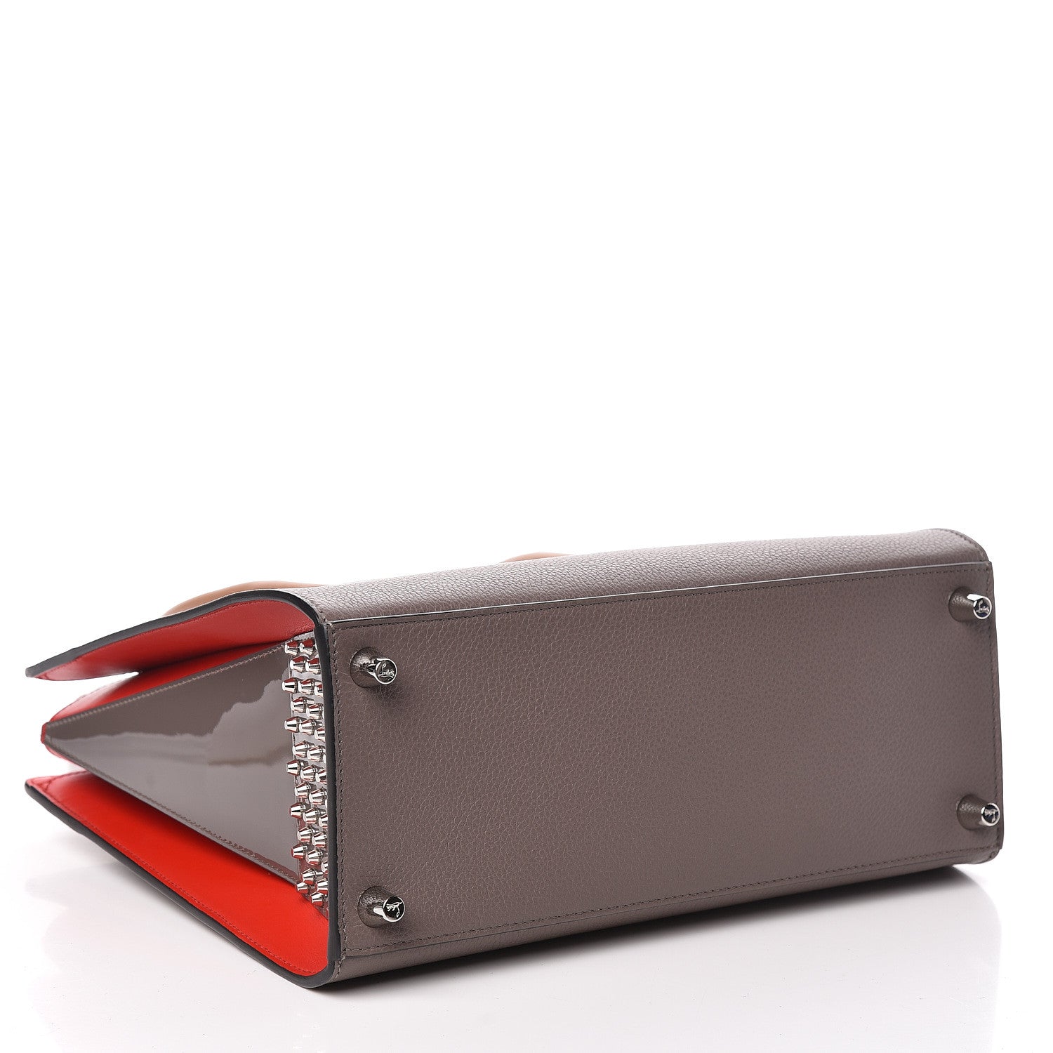 Christian Louboutin Calfskin Empire Patent Studded Medium Paloma Storm 4 of 10