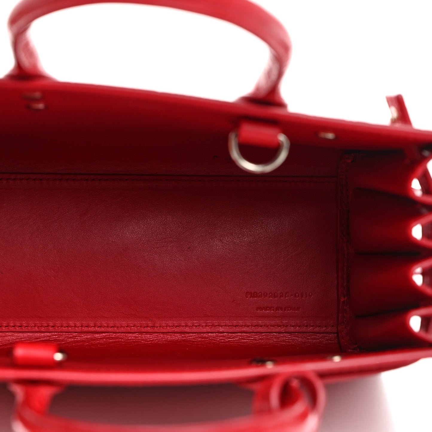 Calfskin Crocodile Embossed Nano Sac De Jour Red