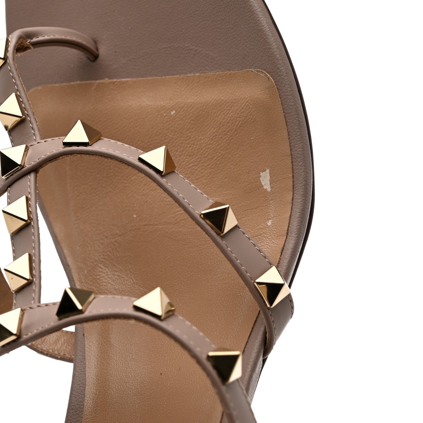 Calfskin Rockstud 50mm Flip Flop Thong Sandals 41 Poudre