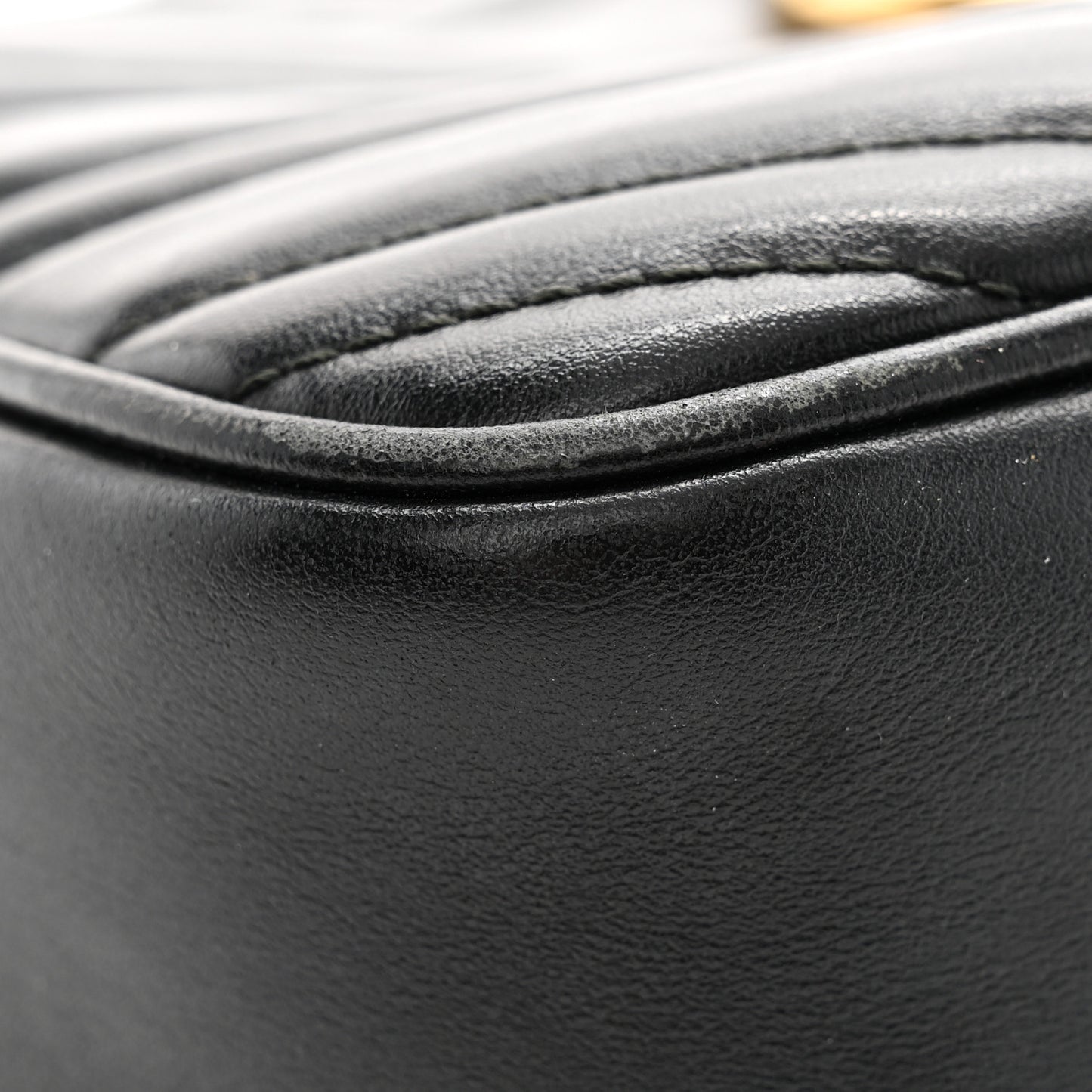 Calfskin Matelasse Small GG Marmont Chain Shoulder Bag Black