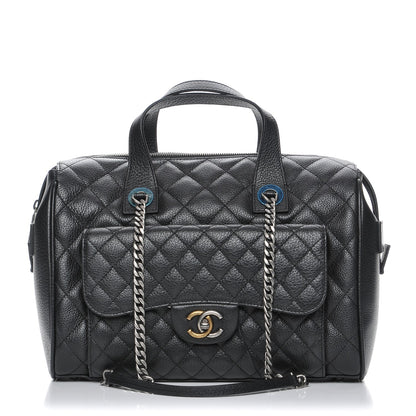 Chanel Calfskin Quilted Bowling Bag Black 1 of 8
