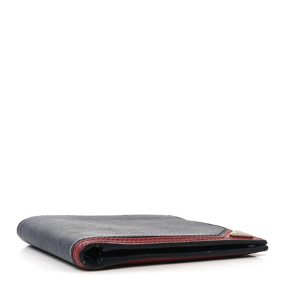 Prada Saffiano Bi-Fold Wallet Baltico Fuoco 4 of 7