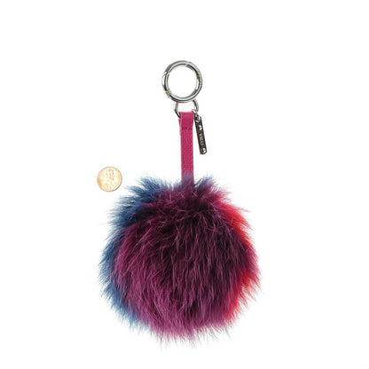 Fendi Fox Fur Pom Pom Bag Charm Shadow Violet 2 of 5