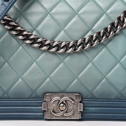 Chanel Calfskin Ombre Faded Quilted New Medium Boy Flap Green 10 of 10