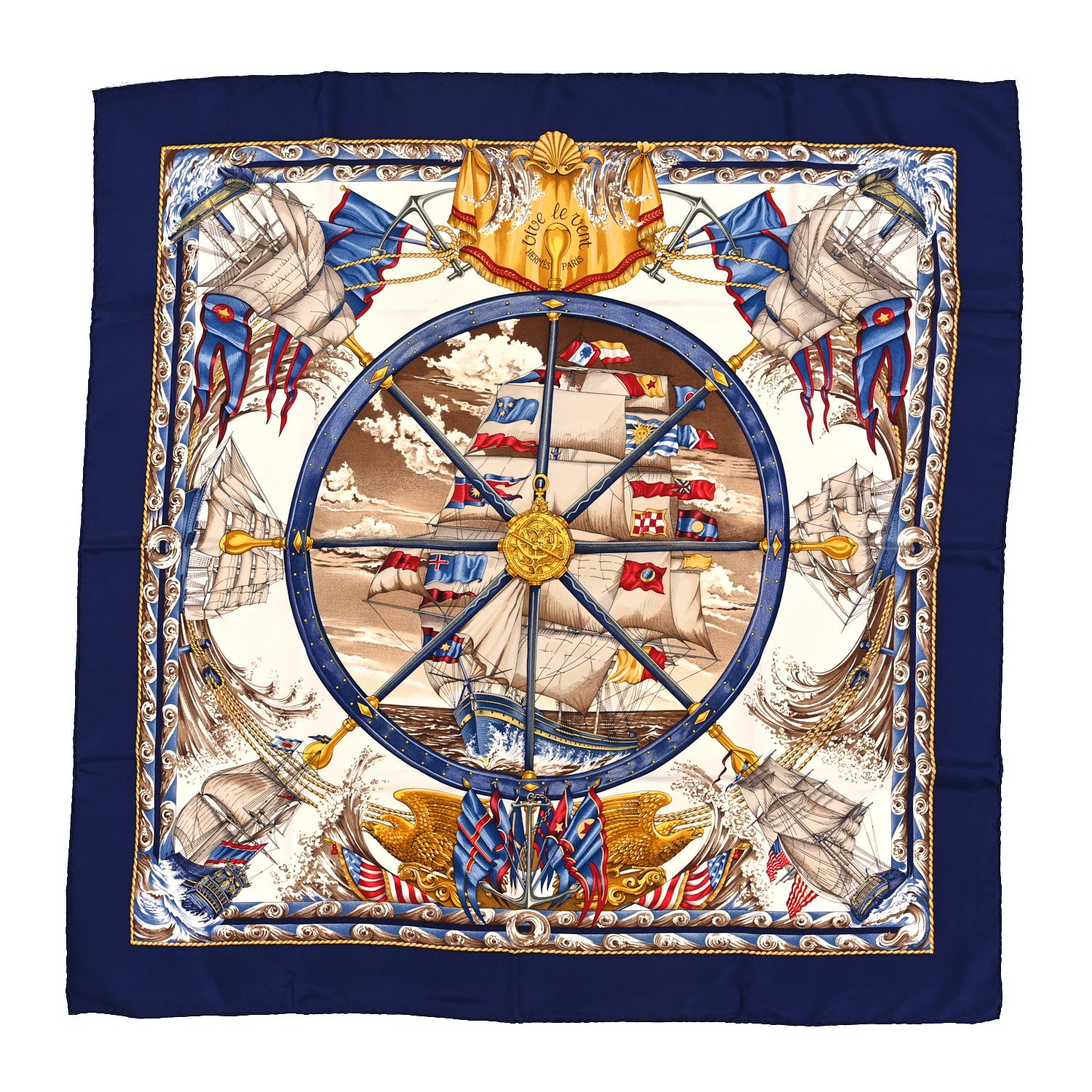 Hermes Silk Vive Le Vent Scarf 90 1 of 4