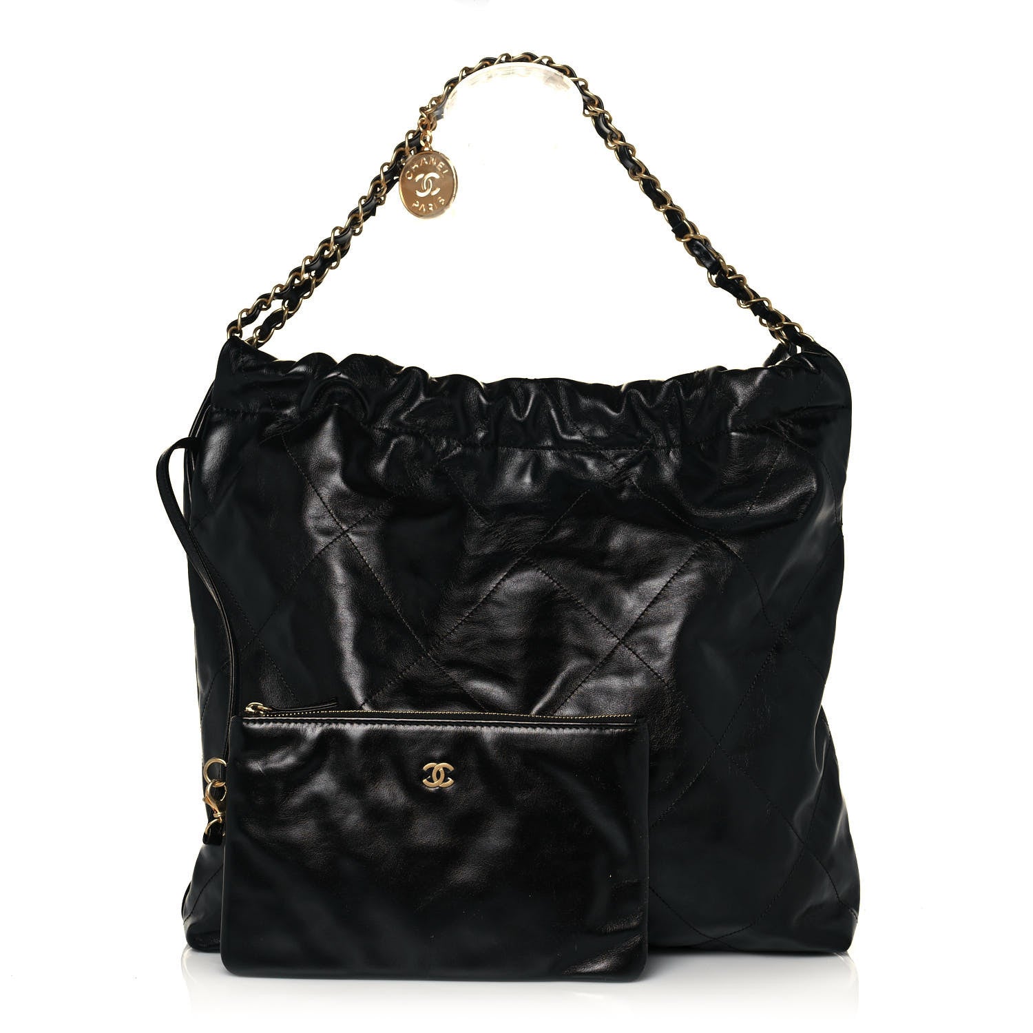 Chanel Shiny Calfskin Quilted Chanel 22 Black 1 of 14