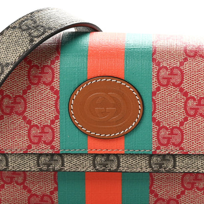 Gucci X DANS LE VERT GG Supreme Monogram Cuoio Web Mini Retro Interlocking G Top Handle Beige Rosso Ebony Harness Brown 9 of 12