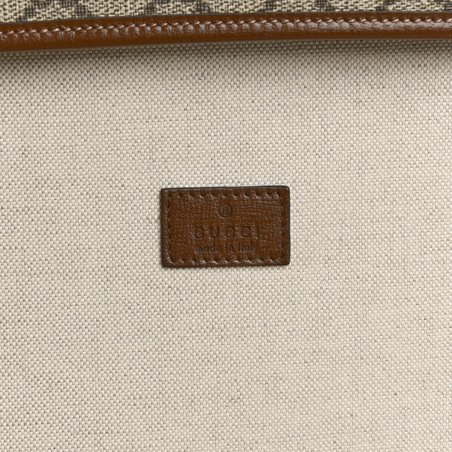 GG Supreme Monogram Azalea Calfskin Retro Interlocking G Hanger Garment Bag Beige Ebony Brown Sugar