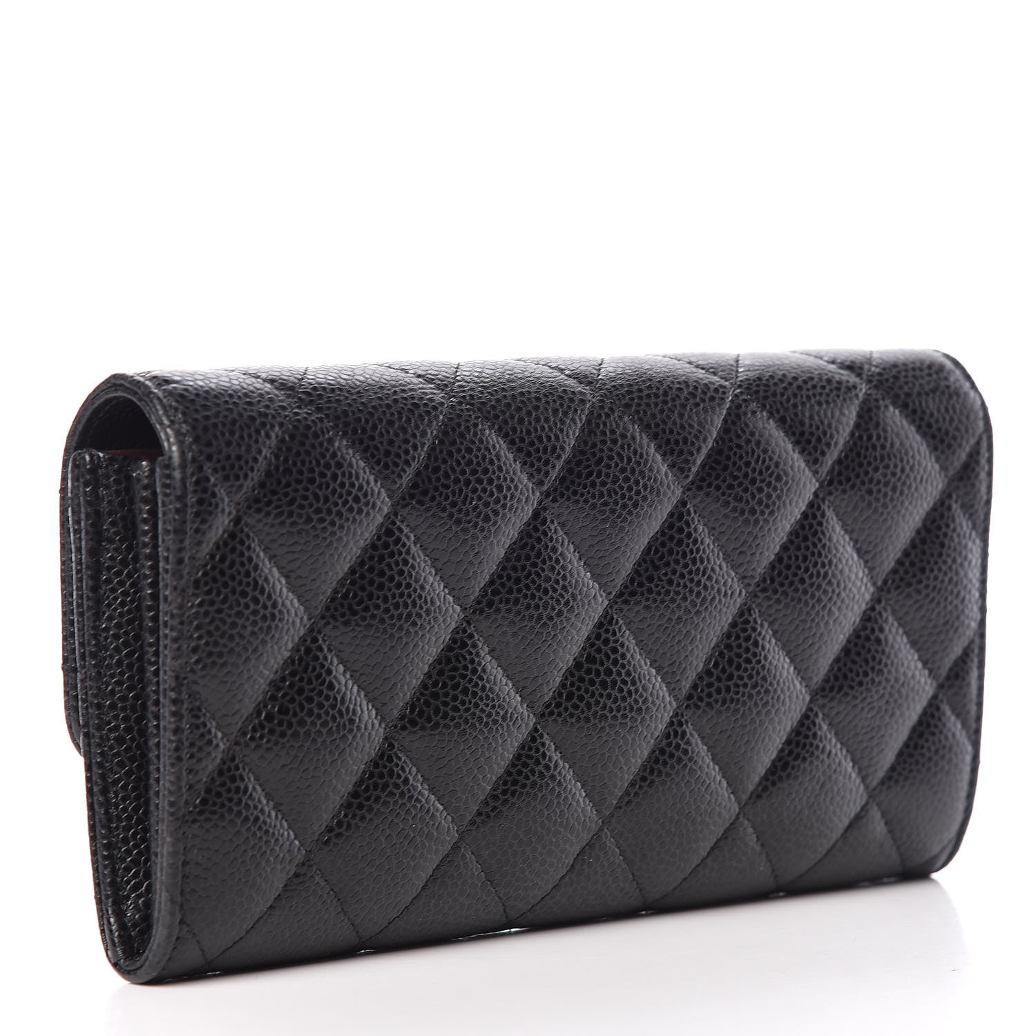 Chanel Caviar Quilted Large Gusset Flap Wallet Black 3 of 10
