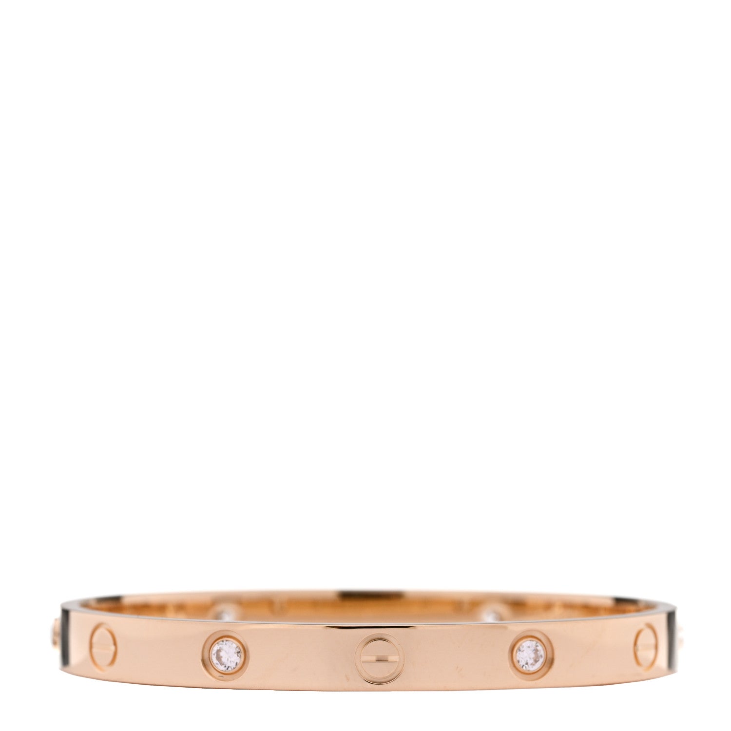 Cartier 18K Yellow Gold 4 Diamond LOVE Bracelet 16 2 of 10