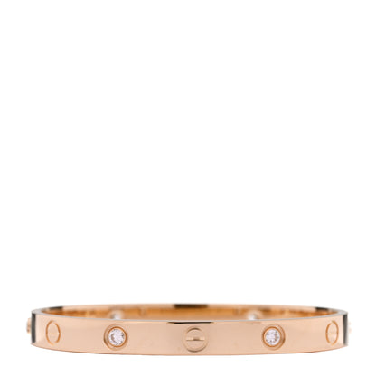 Cartier 18K Yellow Gold 4 Diamond LOVE Bracelet 16 2 of 10