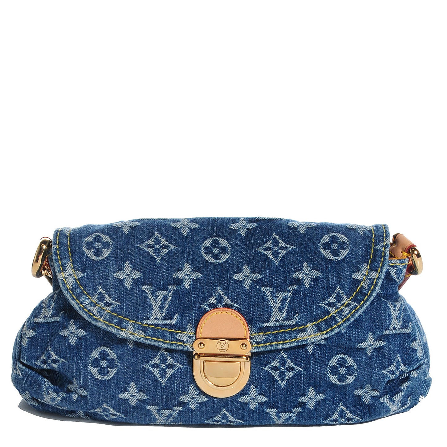Monogram Denim Mini Pleaty Blue