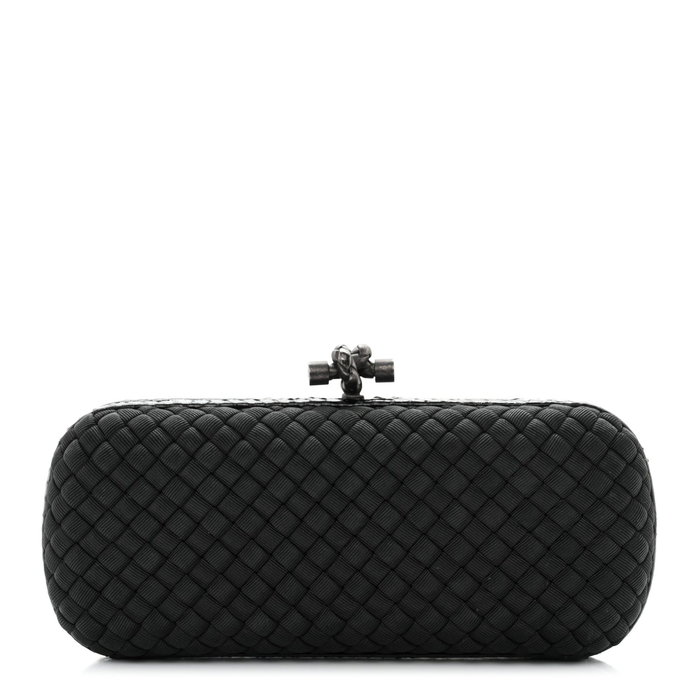 Satin Ayers Intreccio Impero Stretch Knot Clutch Black