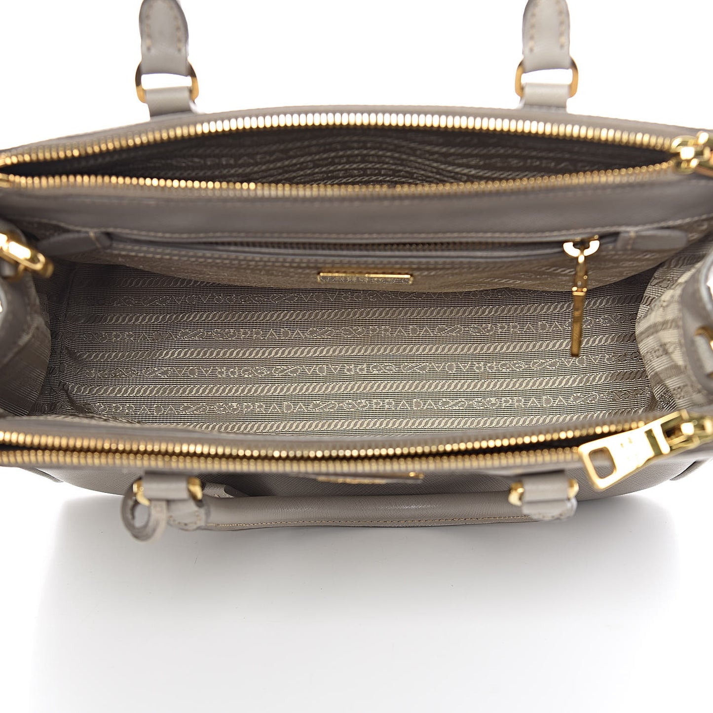 Saffiano Small Galleria Double Zip Tote Pomice