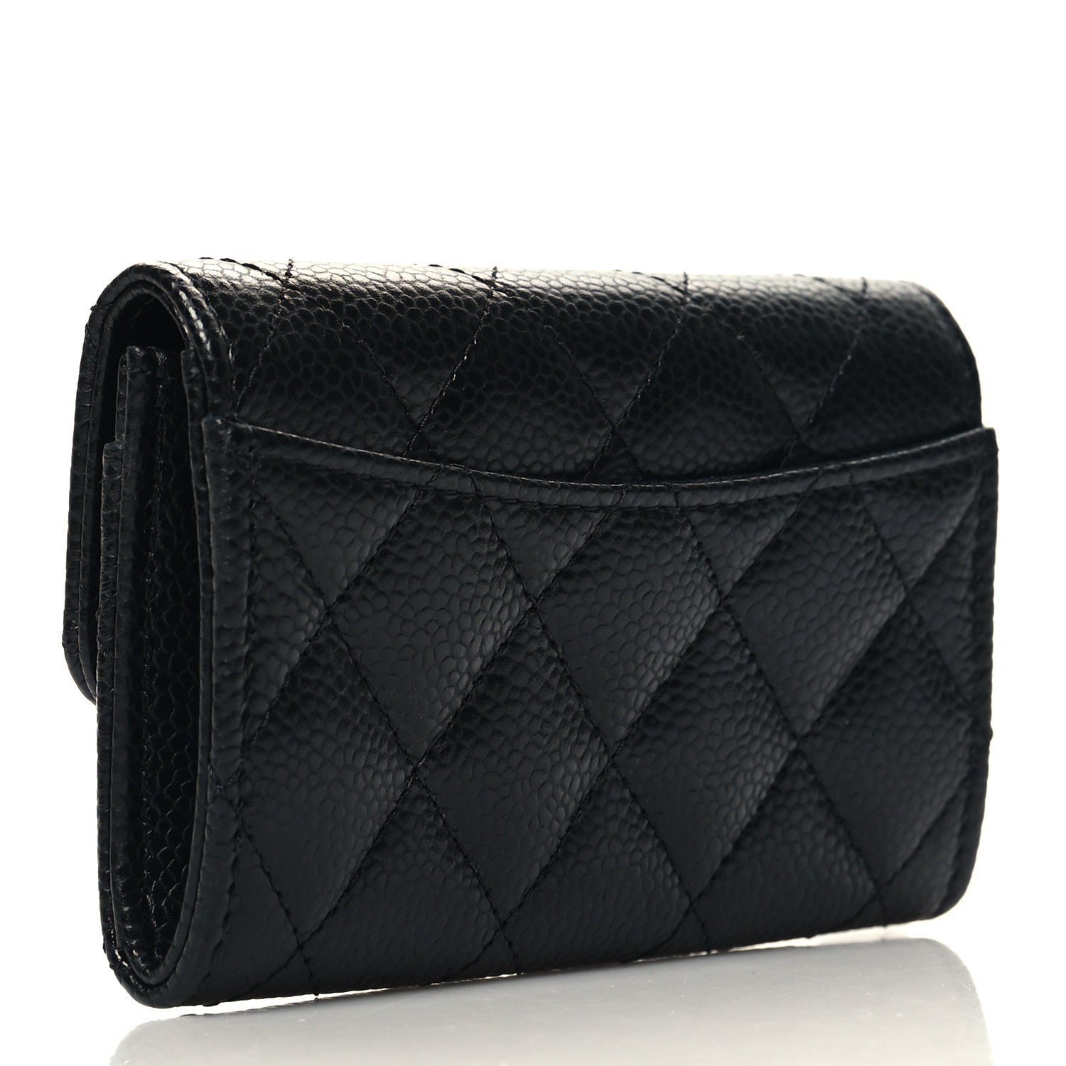 Chanel Caviar Quilted Flap Card Holder Wallet Black 3 of 10