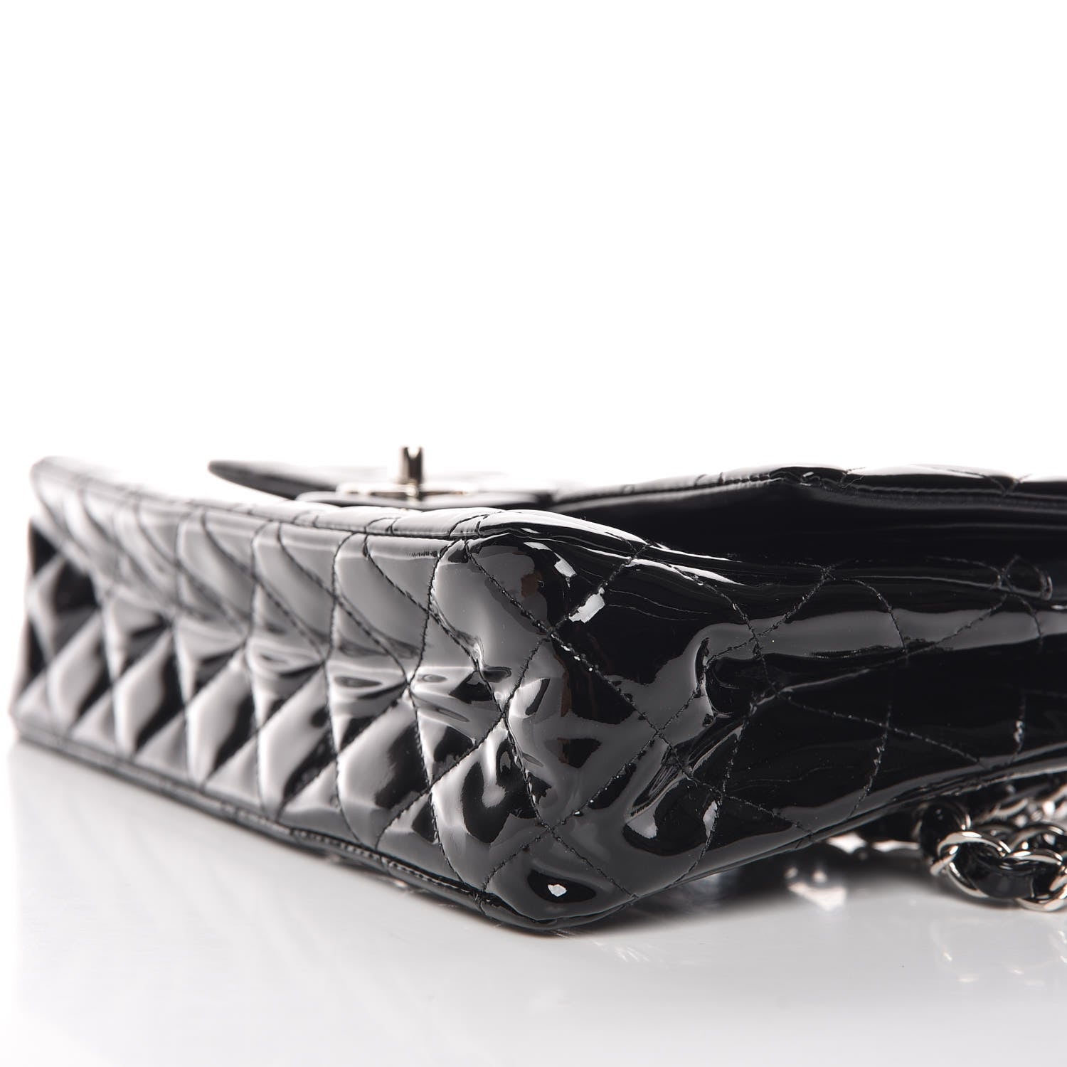 Chanel Patent Quilted Medium Double Flap Black 16 of 17