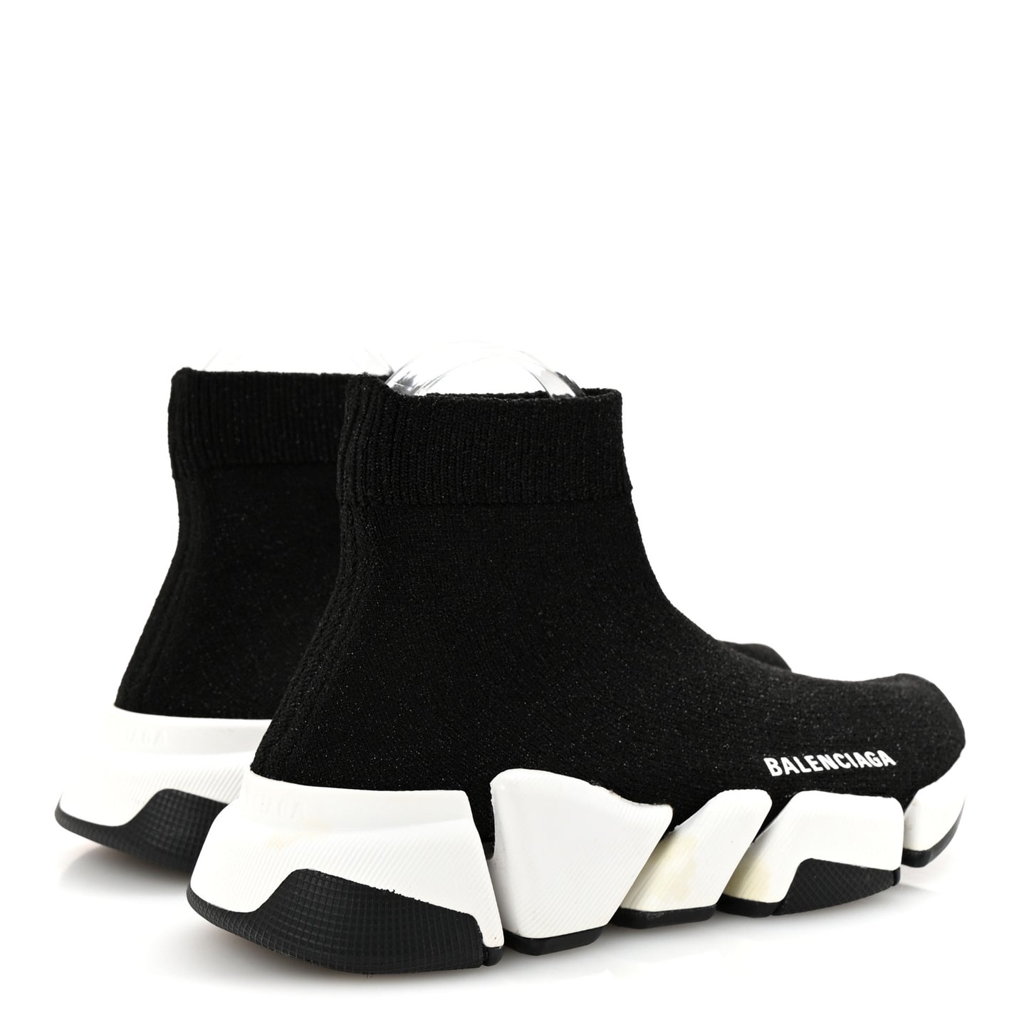 Laminated Knit Bi-Color Sole Womens Speed 2.0 Sneakers 37 Black White