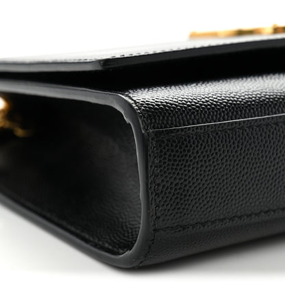 Saint Laurent Grain De Poudre Small Monogram Kate Satchel Black 16 of 19