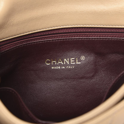 Chanel Lambskin Chevron Quilted Small Single Flap Light Beige 6 of 17