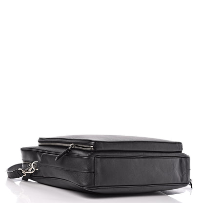 Prada Saffiano Cuir Front Zip Pocket Briefcase Black 4 of 14