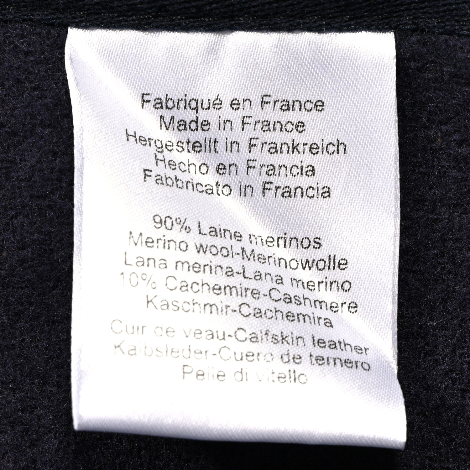 Hermes Wool Cashmere Sikkim Calfskin Reversible Camail Poncho  Navy Camail 5 of 5