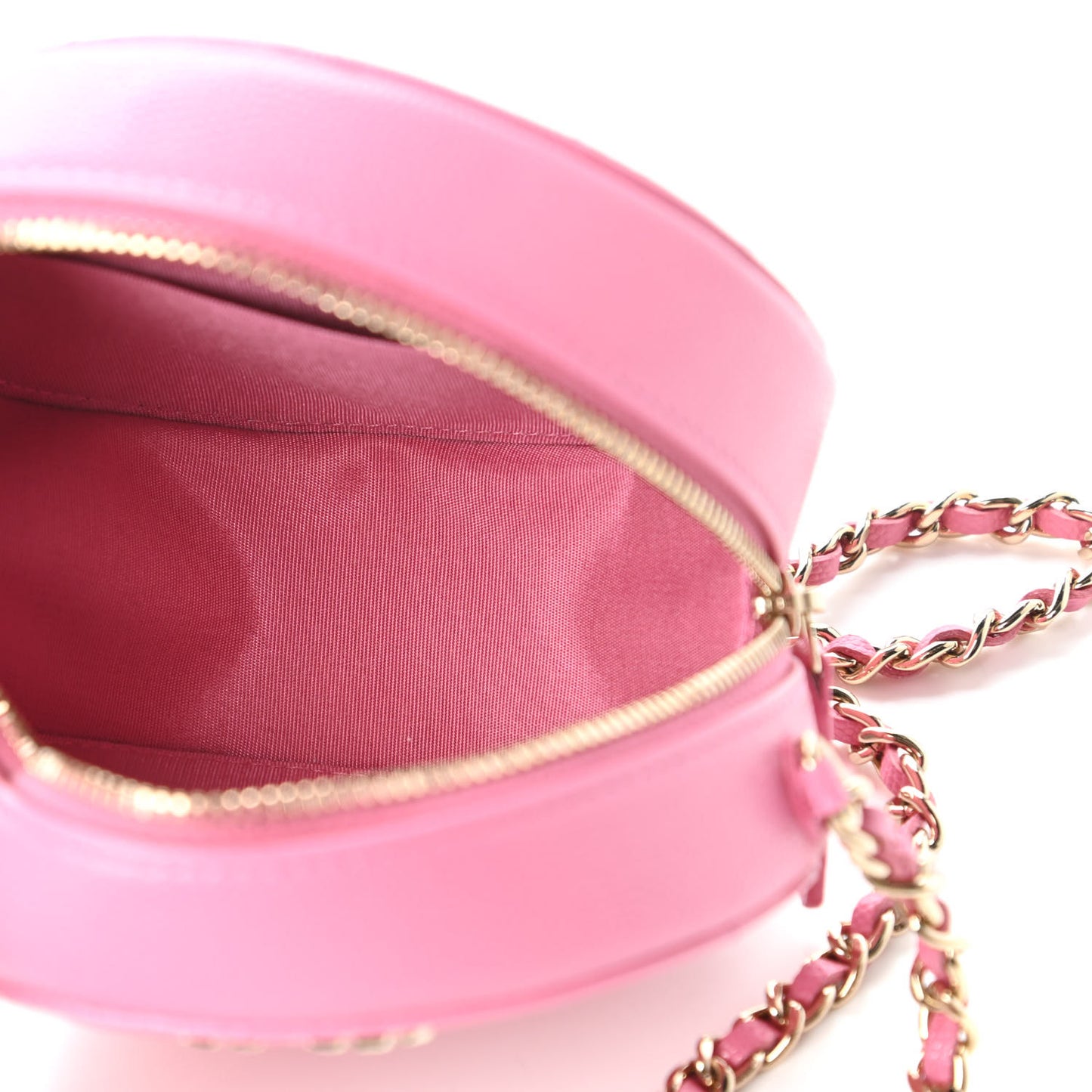 Caviar Quilted Gripoix CC Round Clutch With Chain Pink