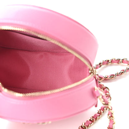 Chanel Caviar Quilted Gripoix CC Round Clutch With Chain Pink 5 of 11