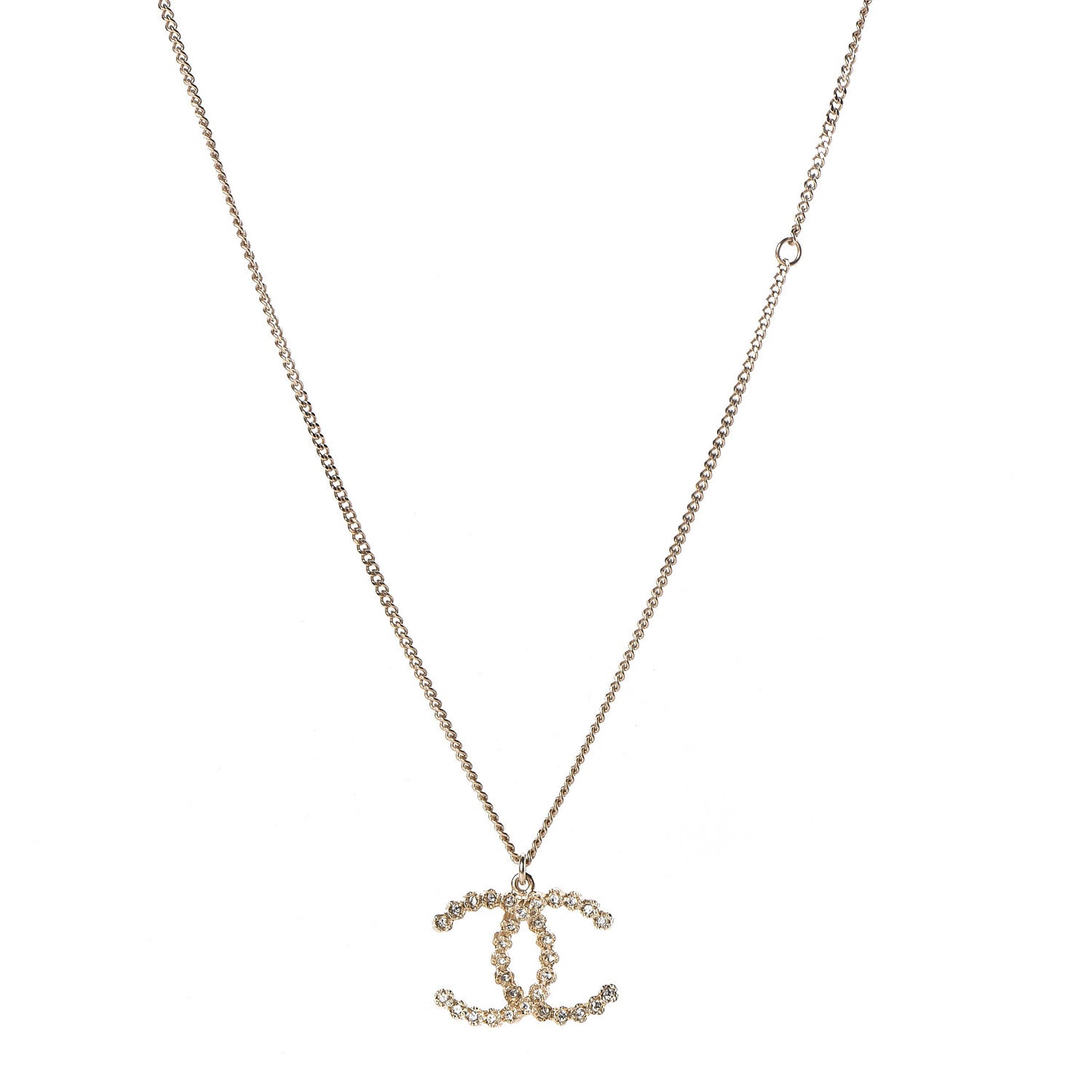Crystal CC Pendant Necklace Gold