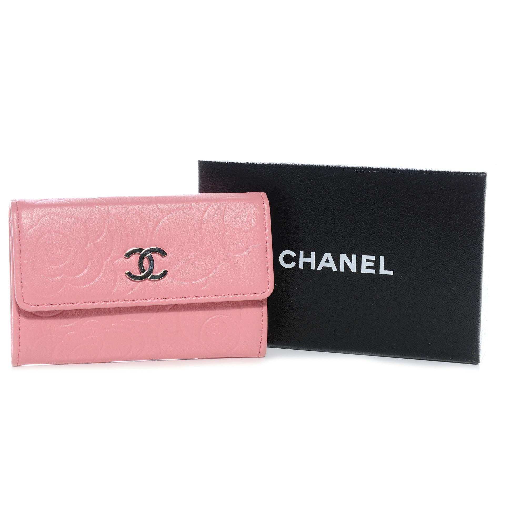 Chanel Lambskin Camellia Coin Purse Pink 5 of 9