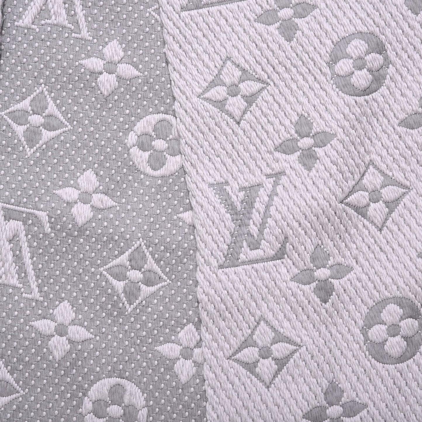 Wool Silk Logomania Scarf Pearl Grey